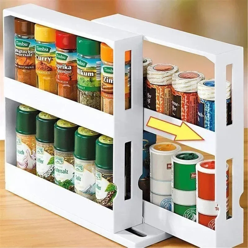 Commercial Kitchen Shelving - Çok Fonksiyonlu 2 Katmanlı Döner Baharatlık