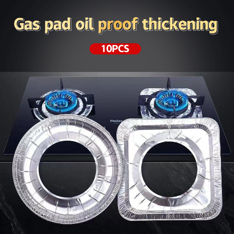 Commercial Kitchen Burner - 10 adet/takım kalınlaşmış alüminyum folyo kapakları