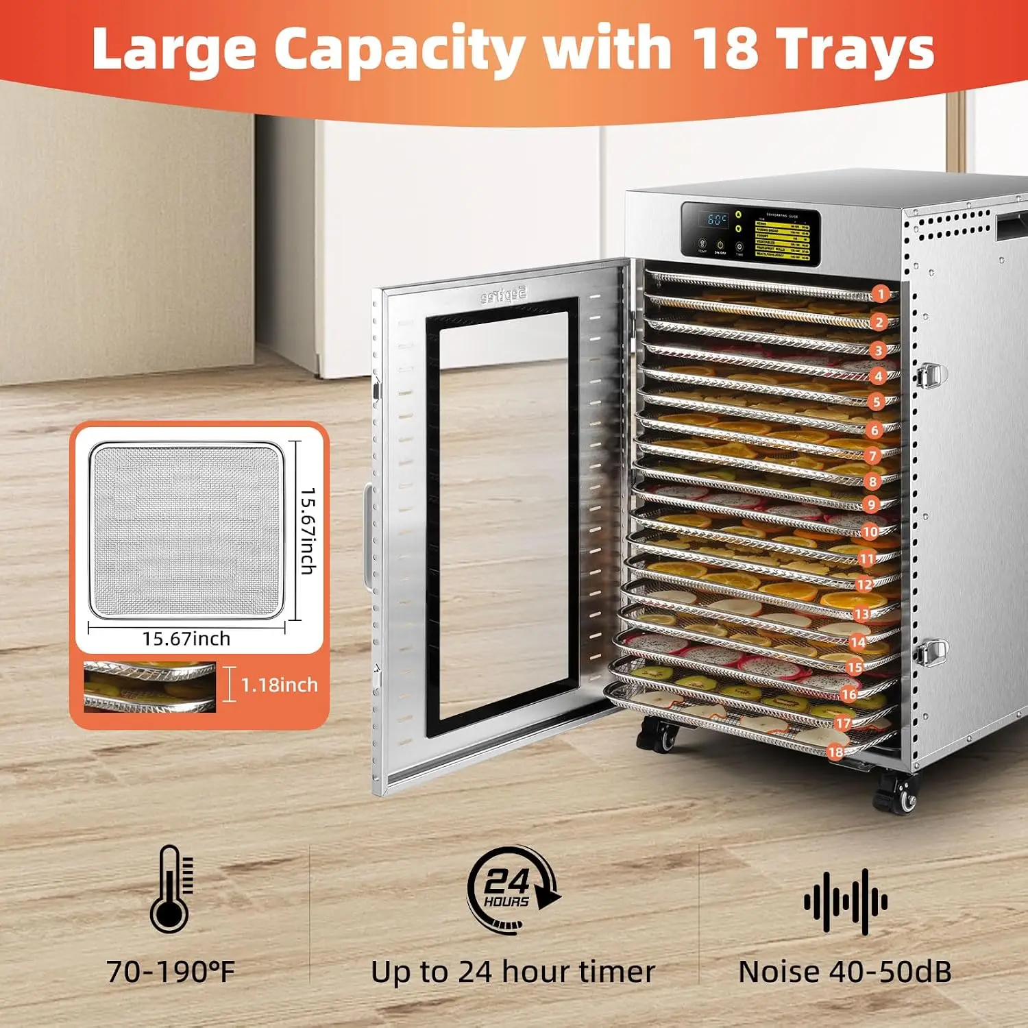 Ticari Gıda Kurutucu 18 Tepsil - Commercial Food Dehydrator incelemesi ve fiyatı