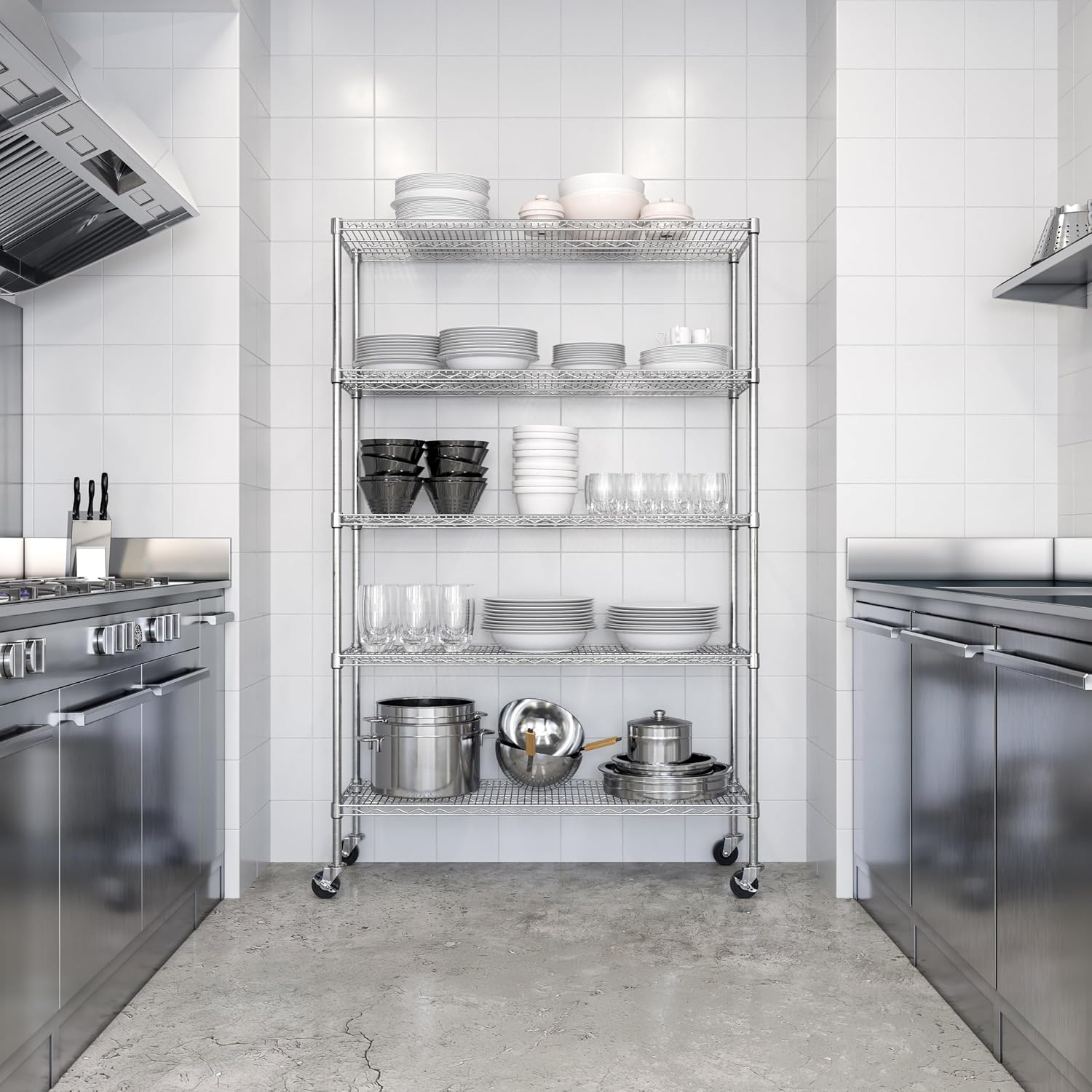 Ticari Sınıf Beş Katlı Çelik T - Commercial Kitchen Shelving incelemesi ve fiyatı